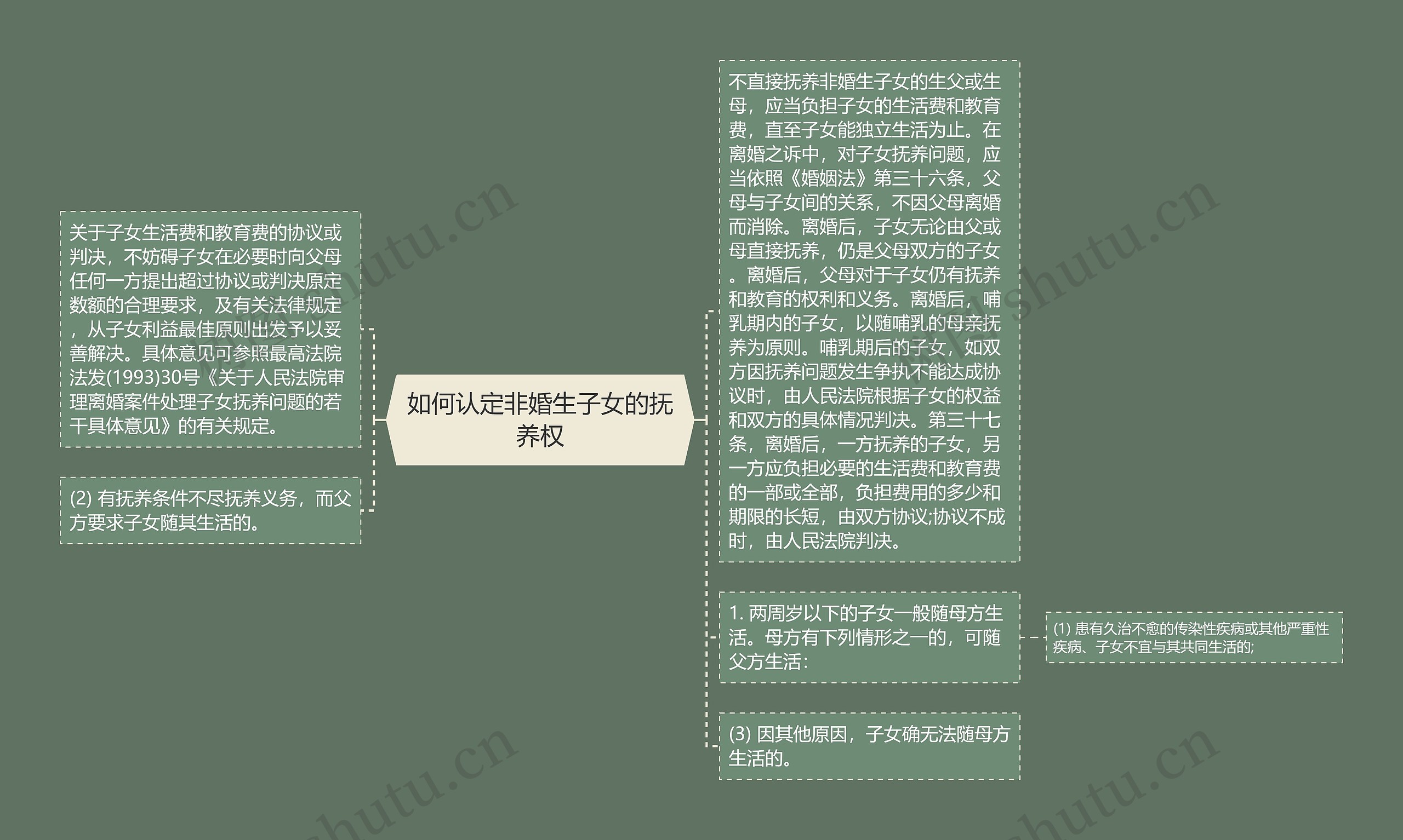 如何认定非婚生子女的抚养权思维导图