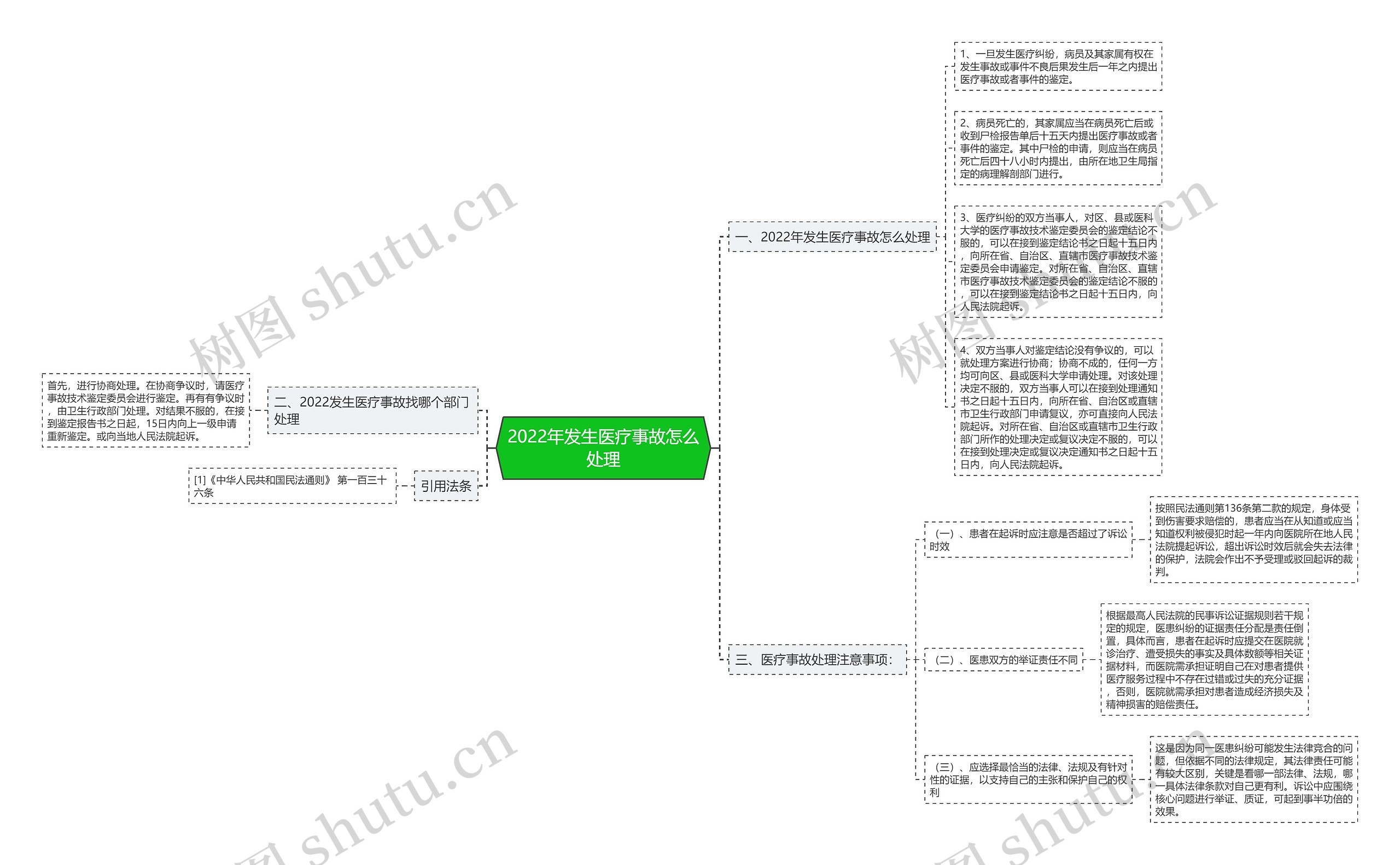 2022年发生医疗事故怎么处理思维导图