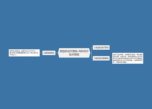 贫血的治疗措施-内科诊疗技术常规