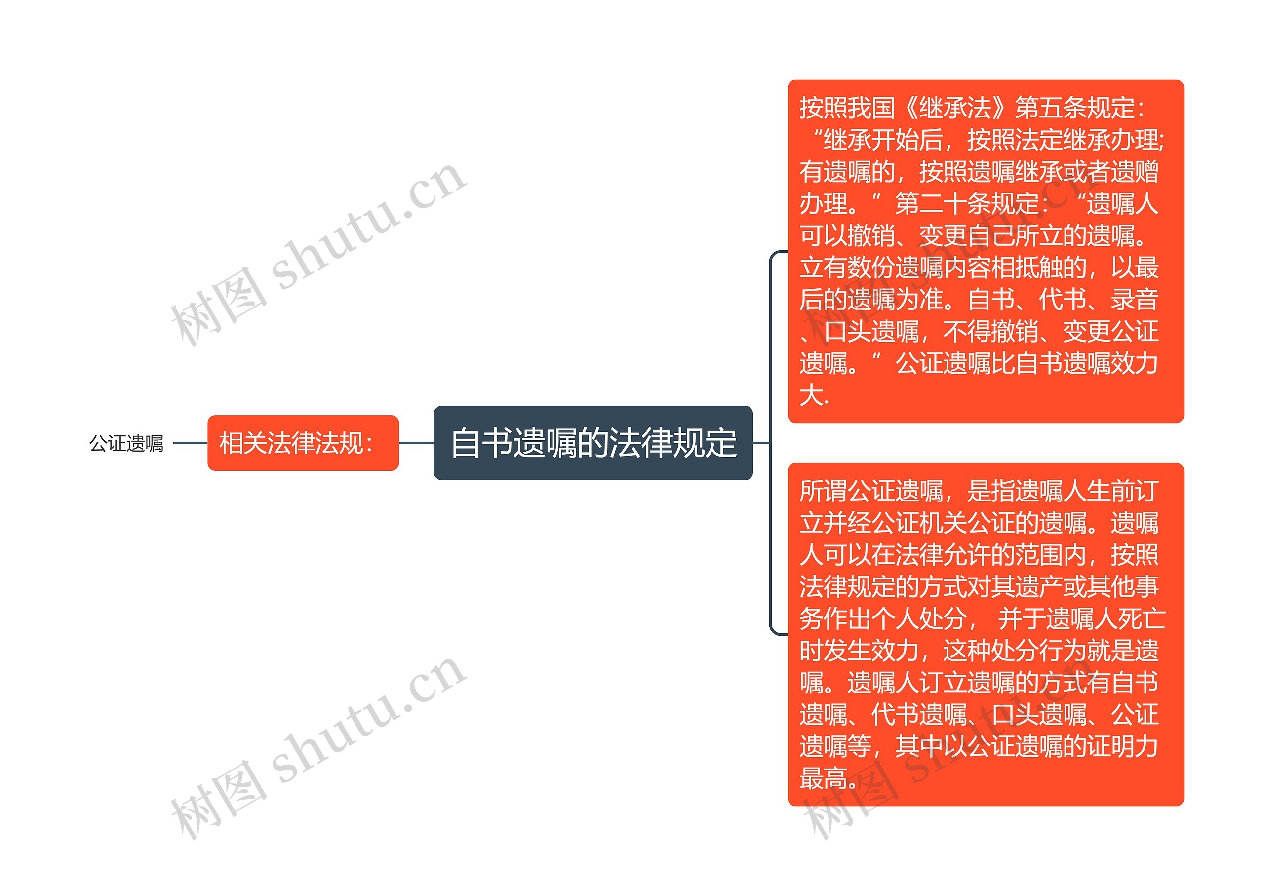 自书遗嘱的法律规定思维导图