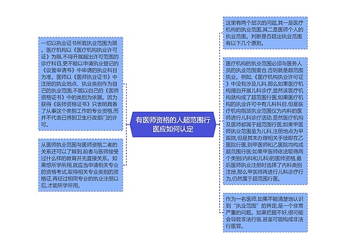 有医师资格的人超范围行医应如何认定