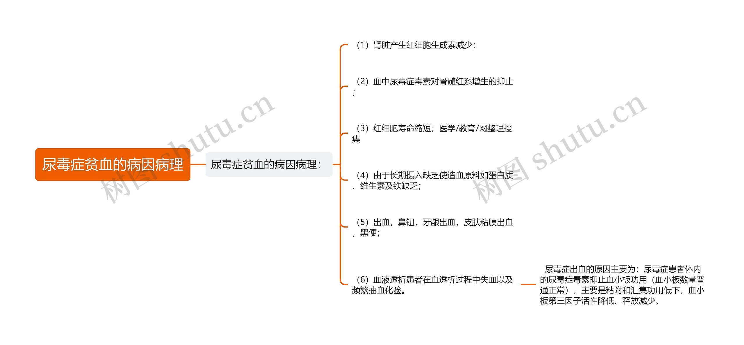 尿毒症贫血的病因病理思维导图