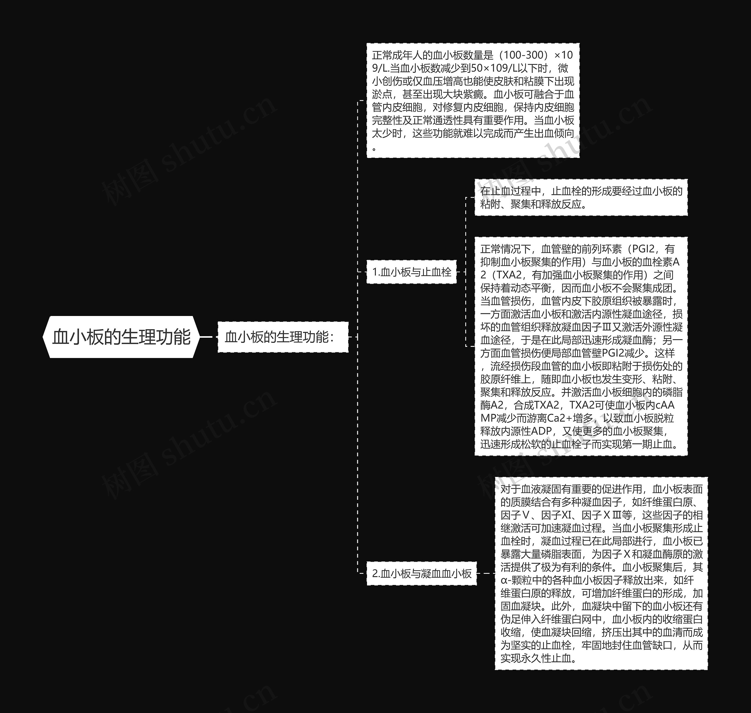 血小板的生理功能思维导图