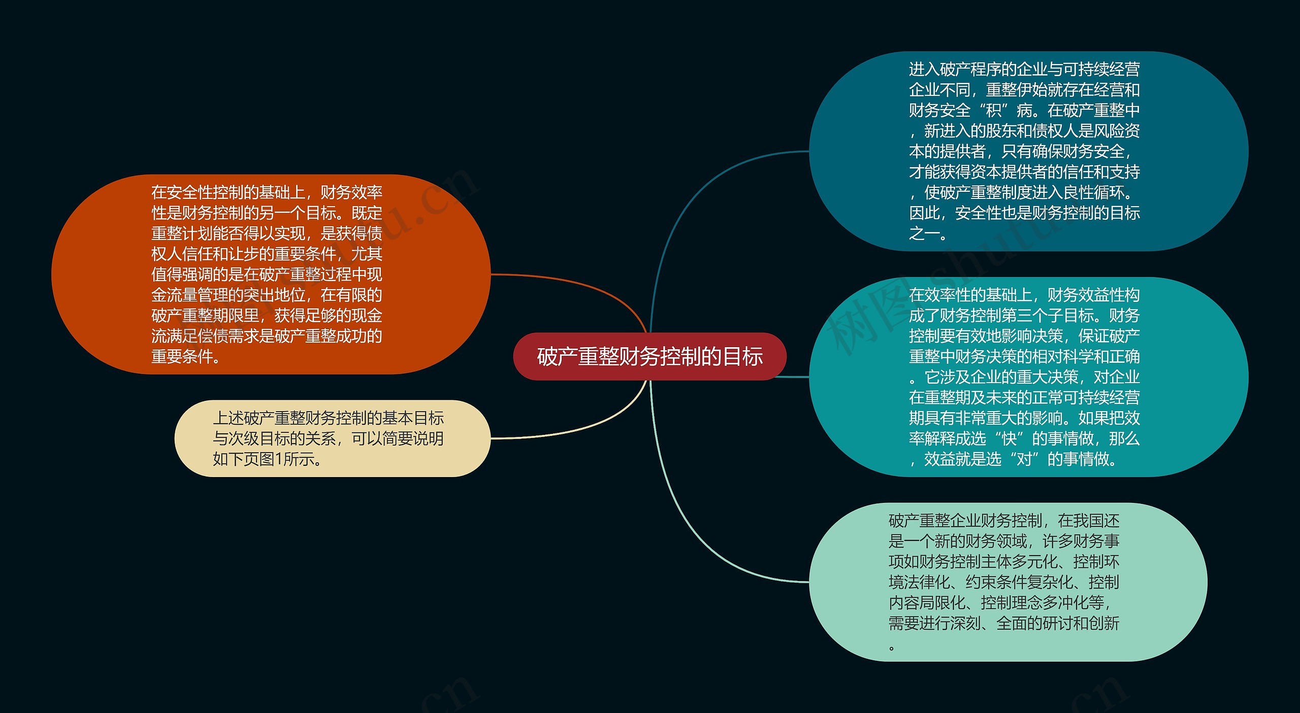 破产重整财务控制的目标思维导图