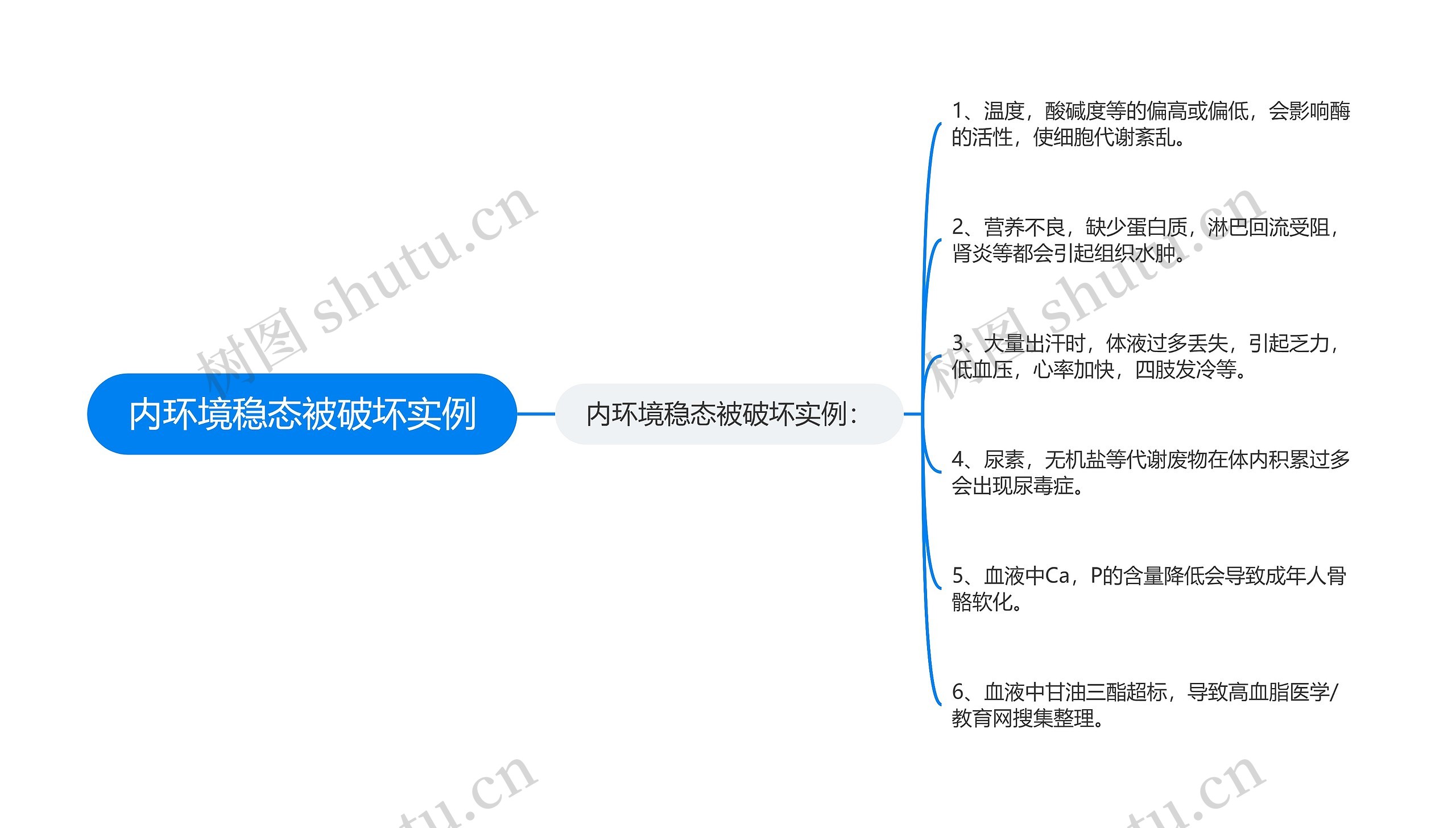 内环境稳态被破坏实例思维导图