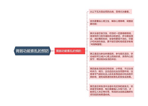 胃肠功能紊乱的预防