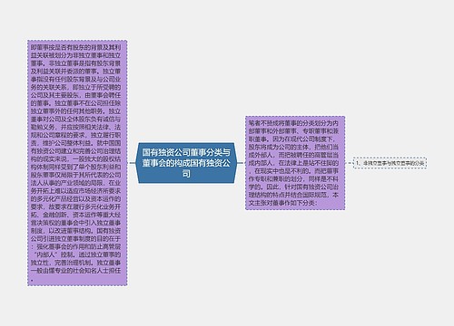 国有独资公司董事分类与董事会的构成国有独资公司