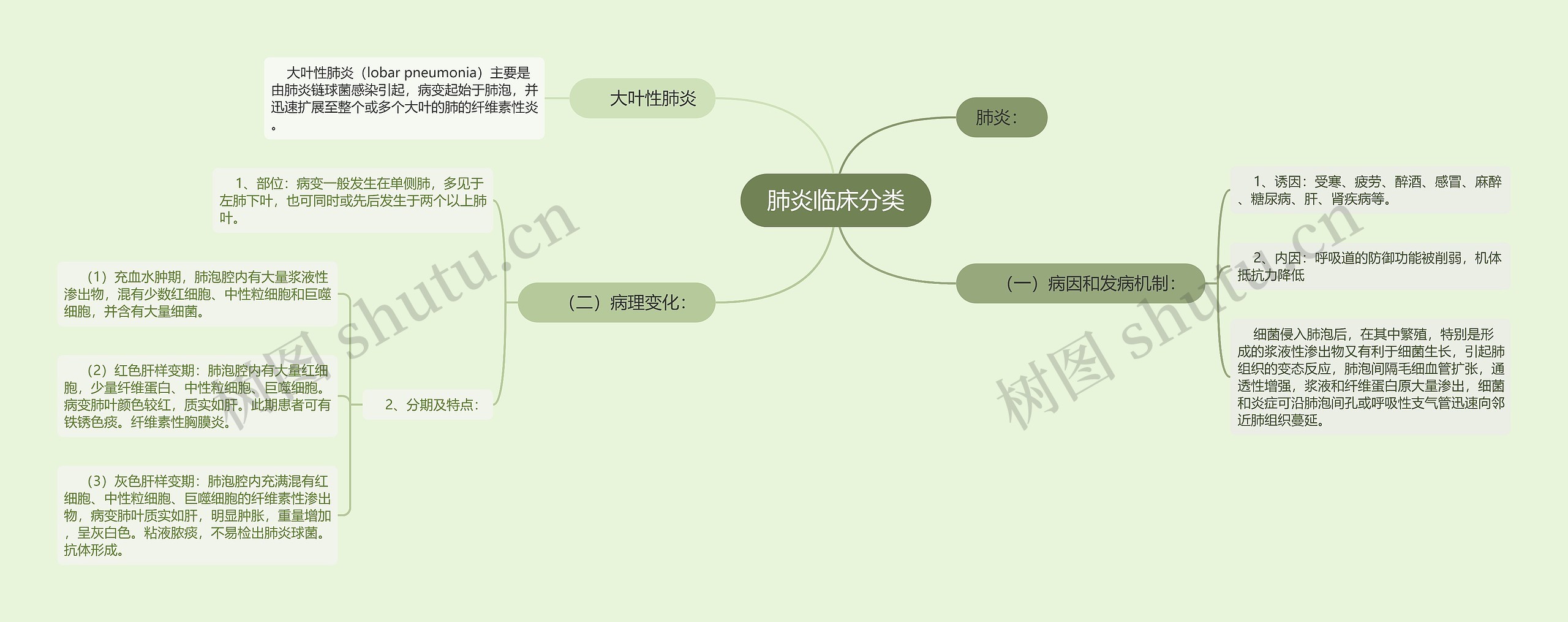 肺炎临床分类思维导图