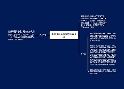 重度妊高征的临床表现特点