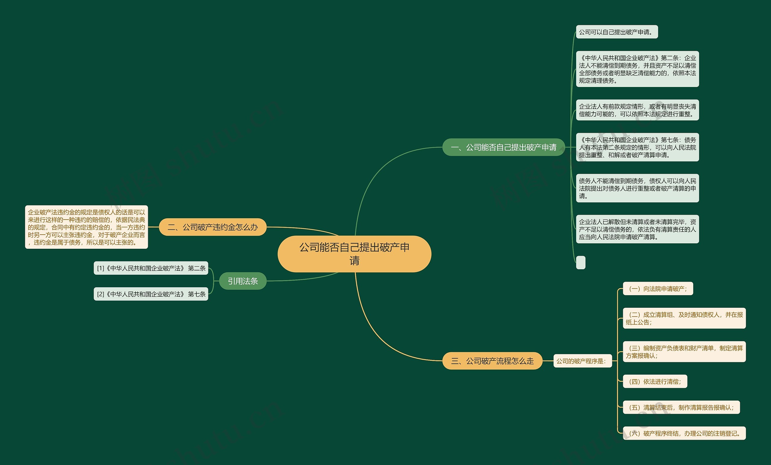 公司能否自己提出破产申请思维导图