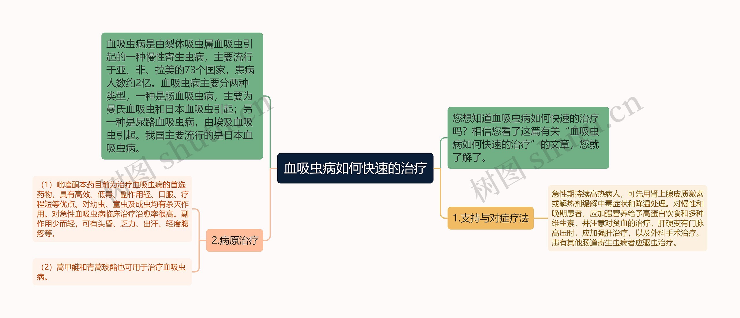 血吸虫病如何快速的治疗思维导图