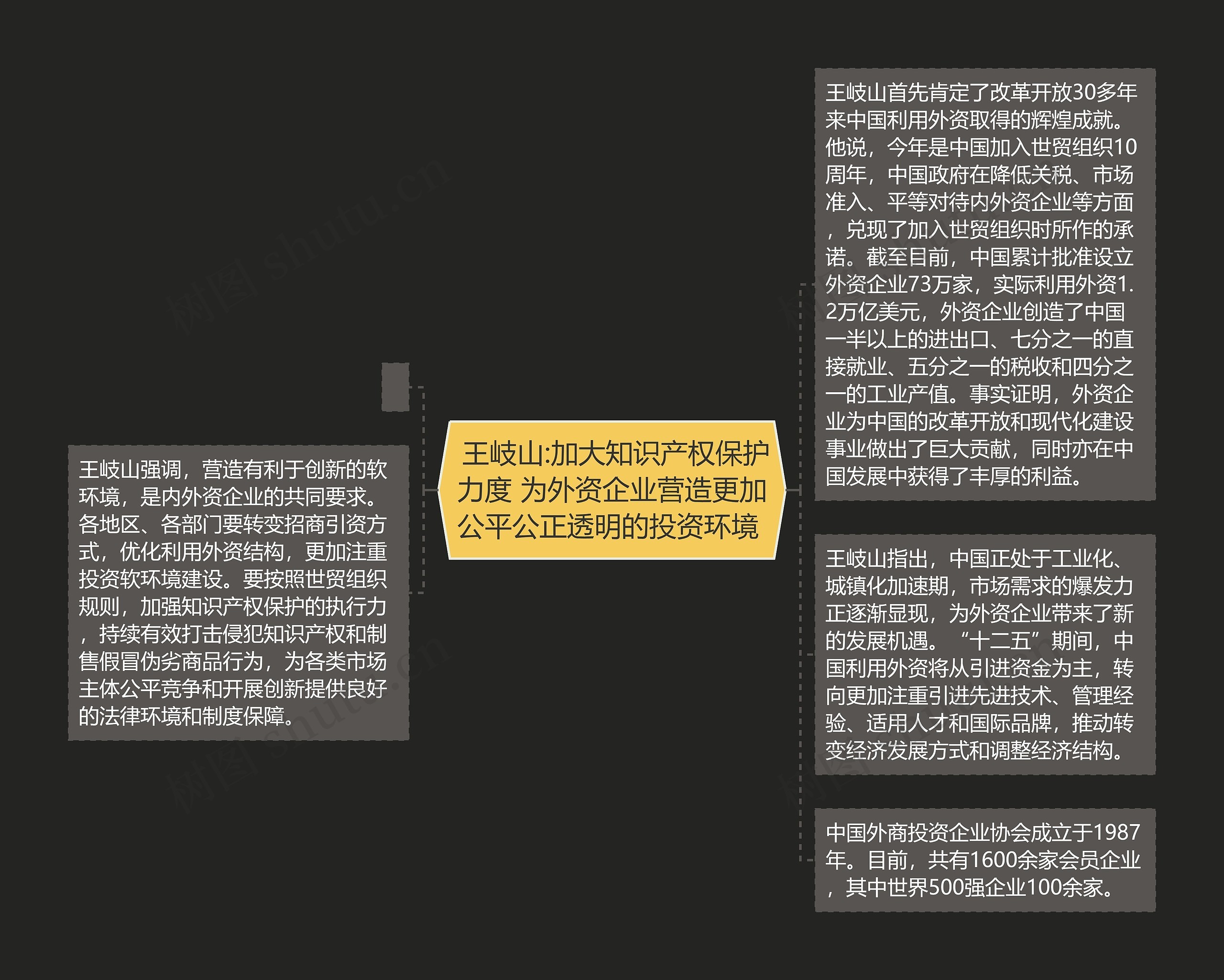  王岐山:加大知识产权保护力度 为外资企业营造更加公平公正透明的投资环境 