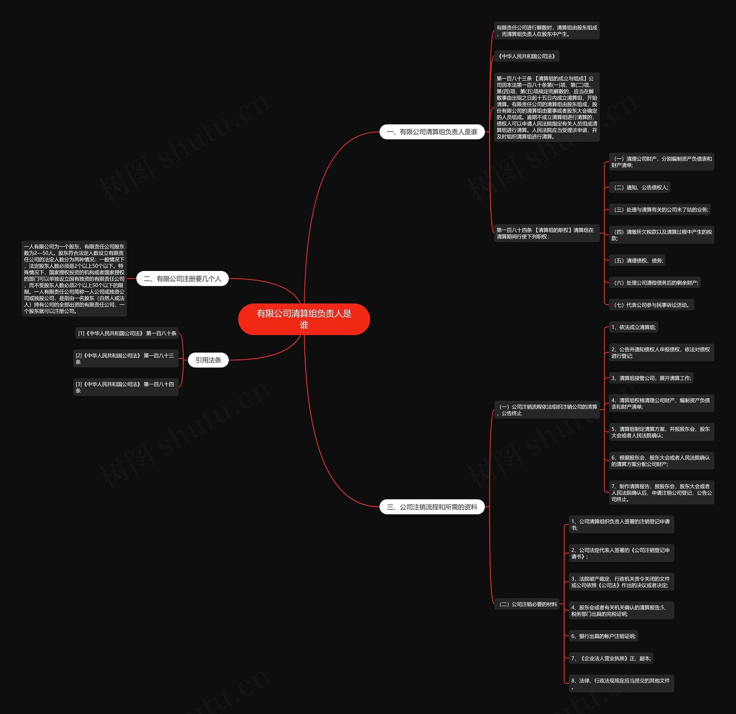 有限公司清算组负责人是谁思维导图