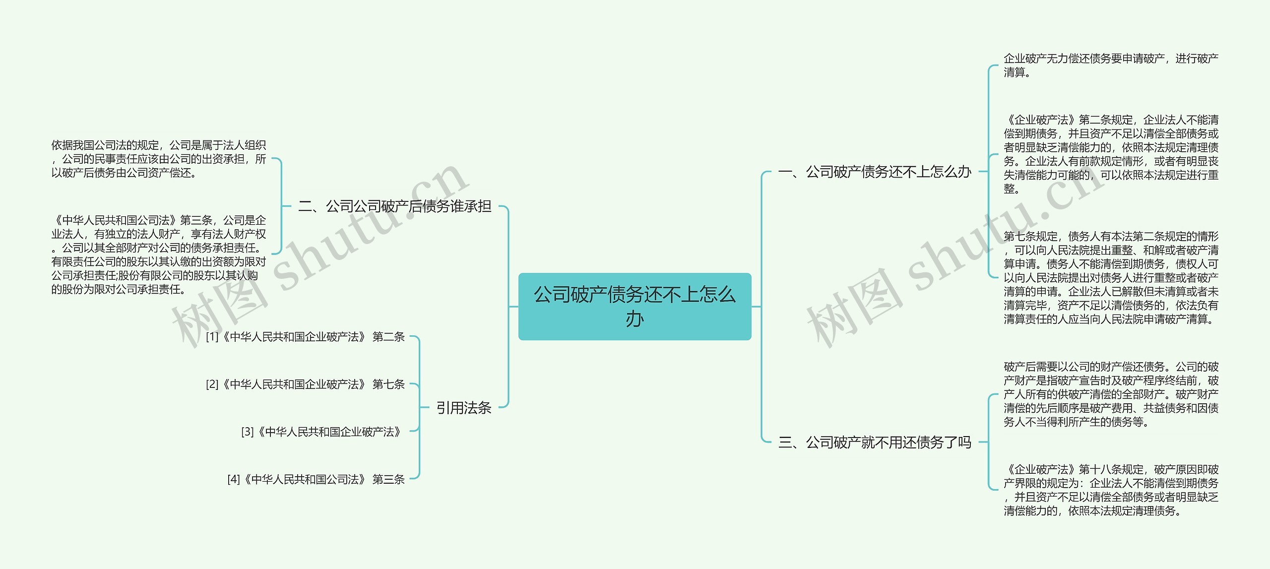 公司破产债务还不上怎么办思维导图