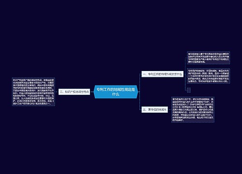专利工作的地域性规定是什么