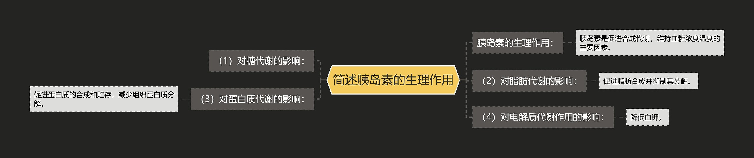 简述胰岛素的生理作用思维导图