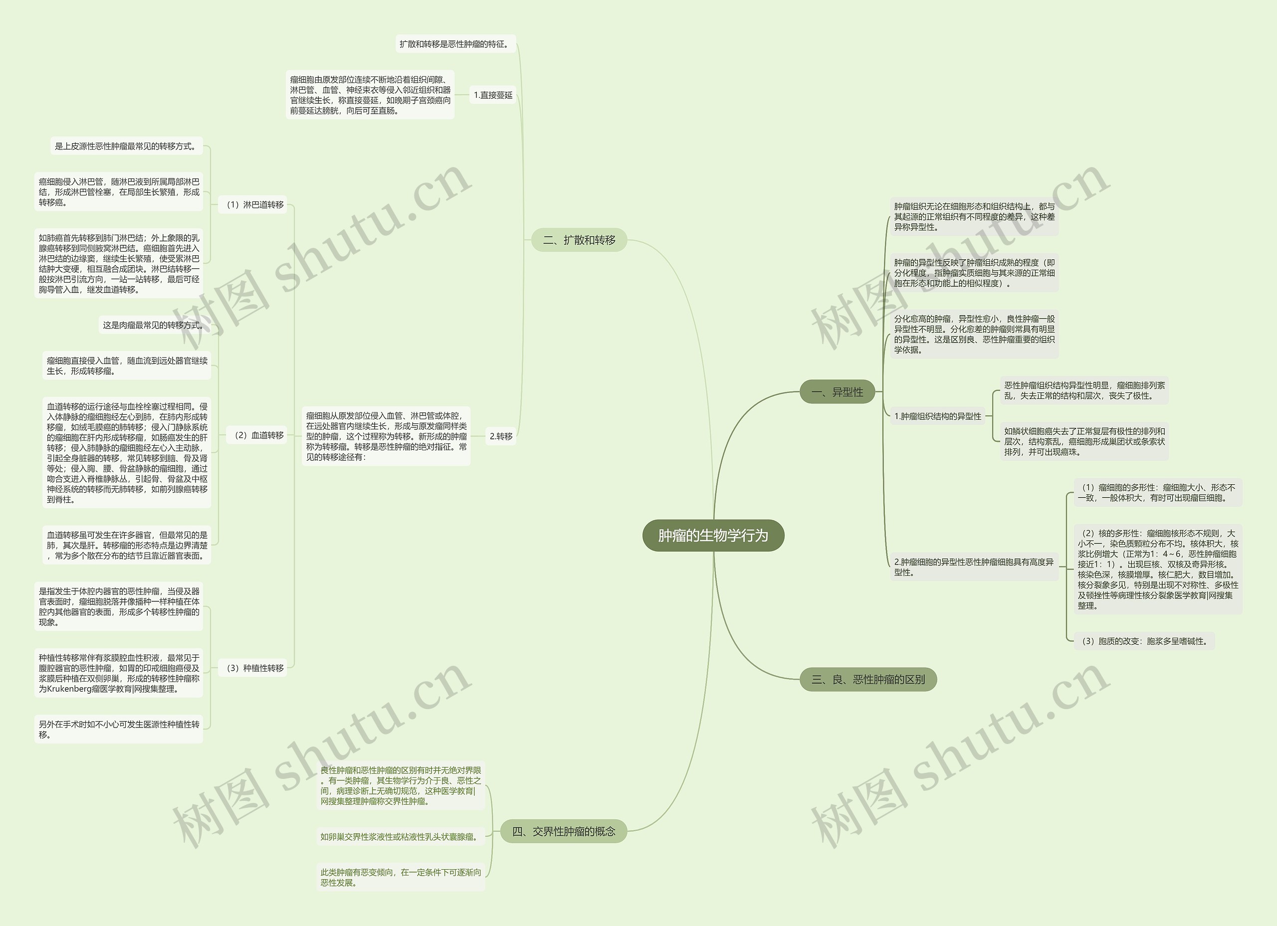 肿瘤的生物学行为思维导图