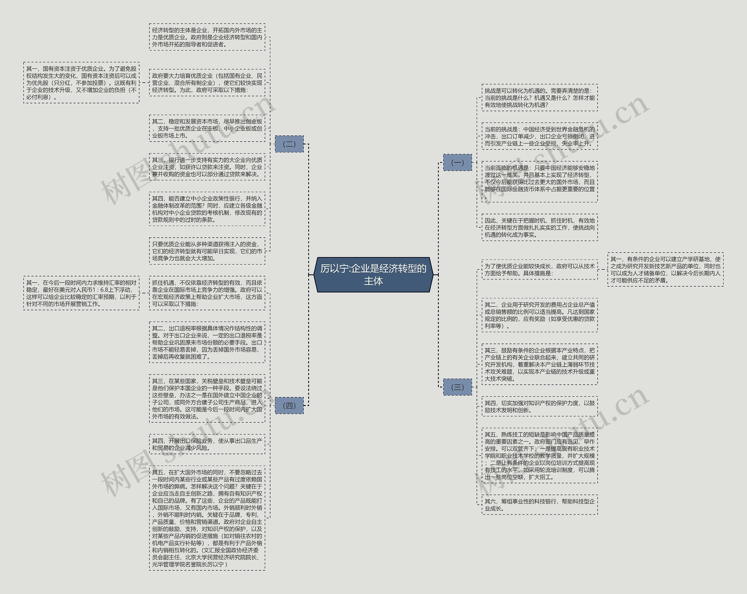厉以宁:企业是经济转型的主体思维导图