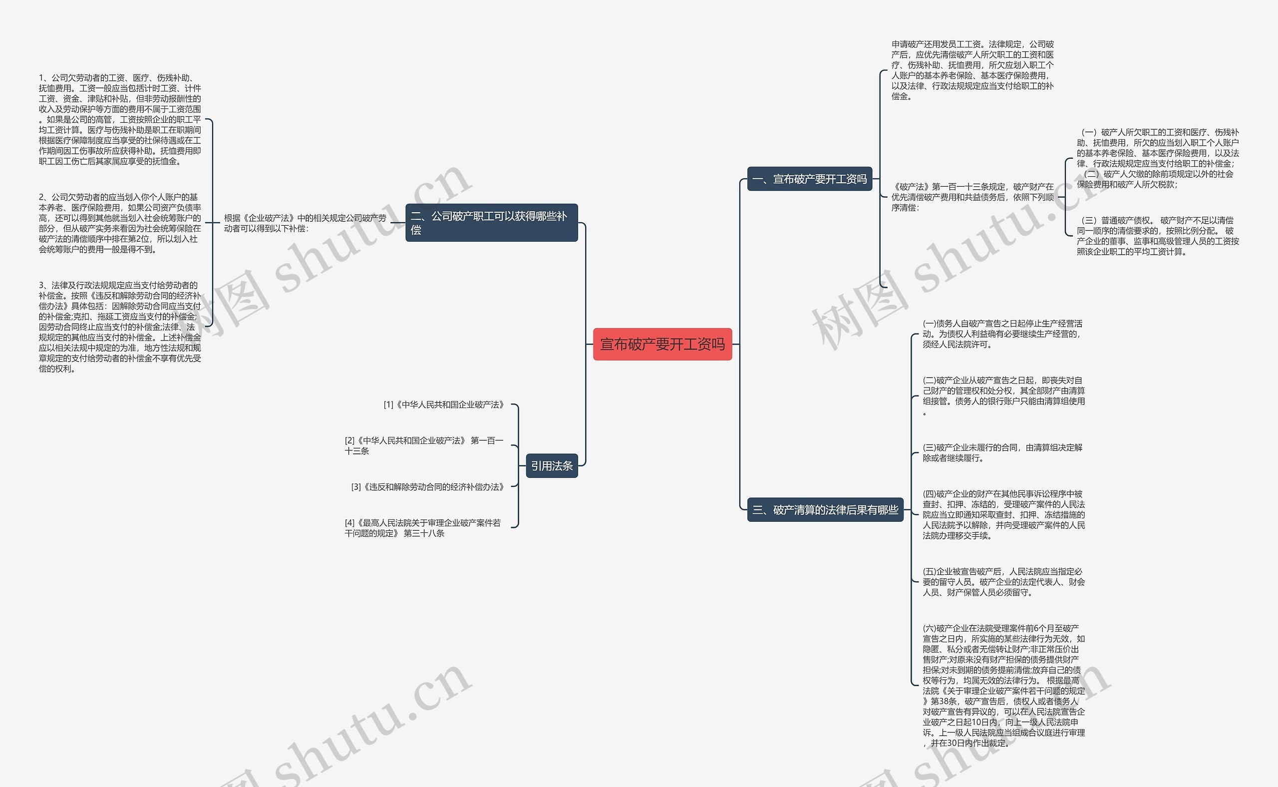 宣布破产要开工资吗思维导图