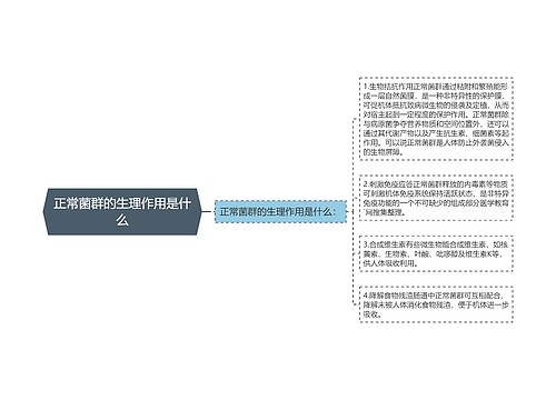 正常菌群的生理作用是什么