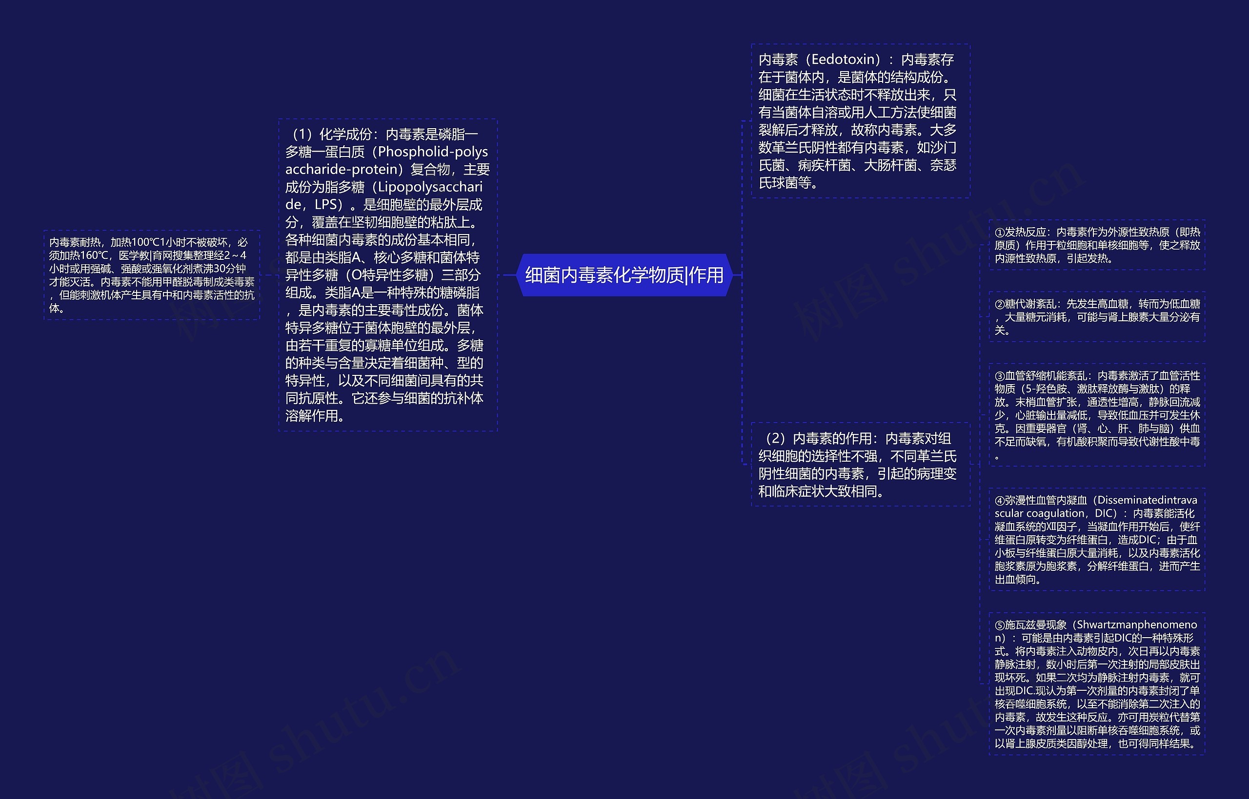 细菌内毒素化学物质|作用思维导图