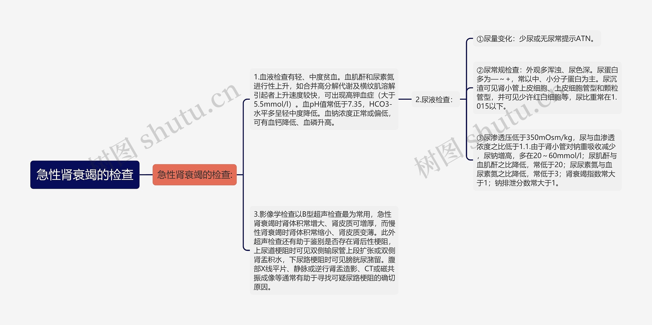 急性肾衰竭的检查思维导图