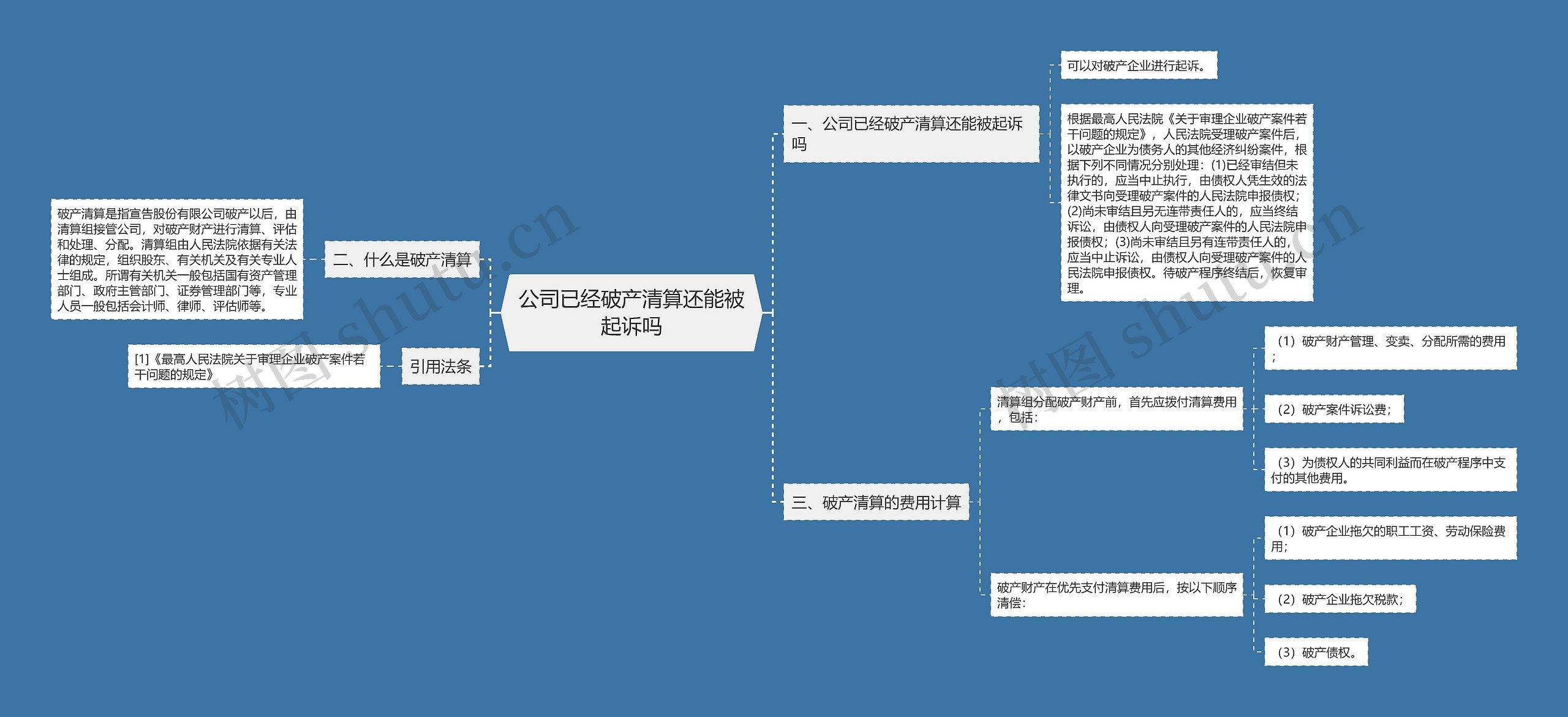 公司已经破产清算还能被起诉吗思维导图