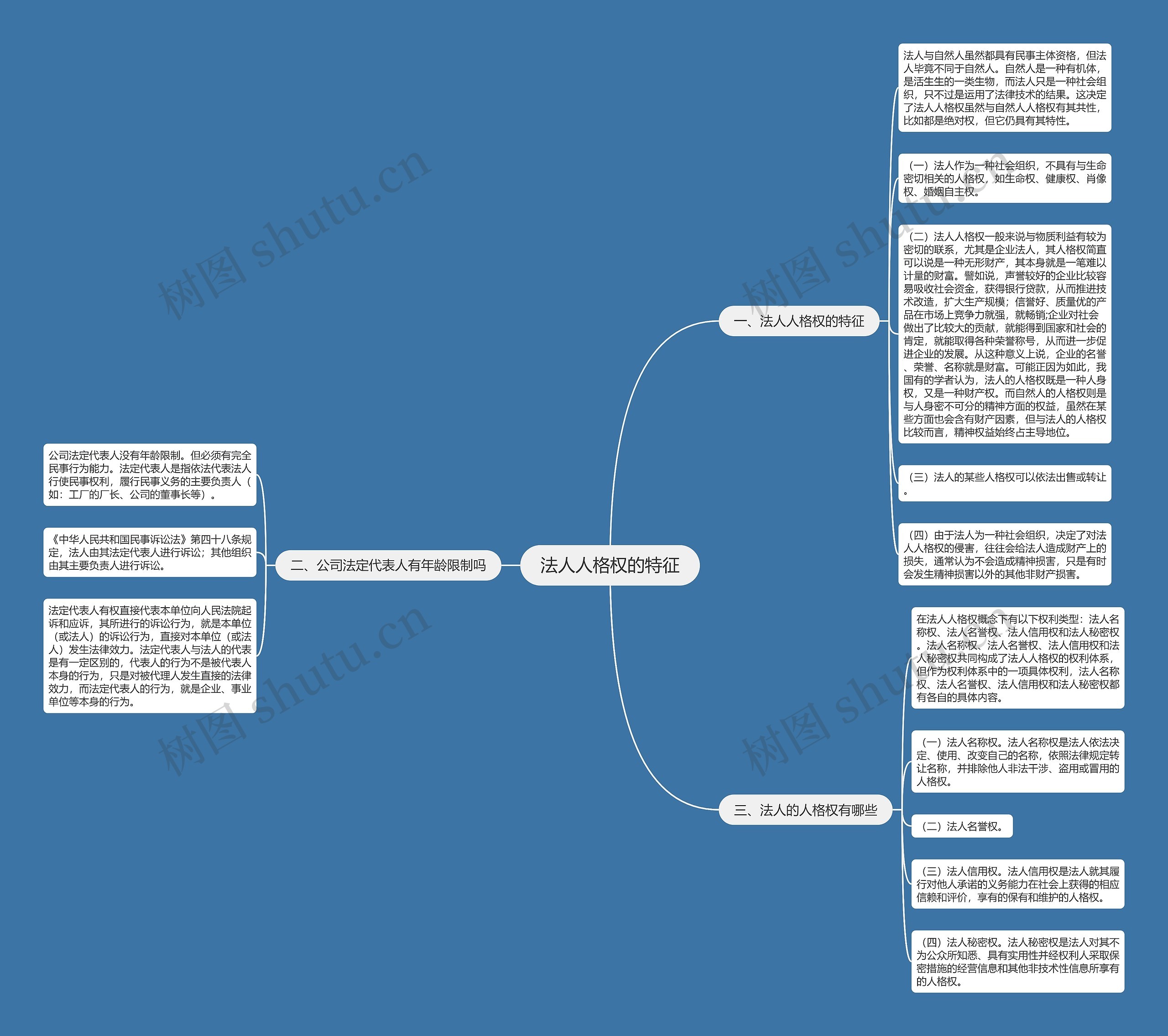 法人人格权的特征思维导图
