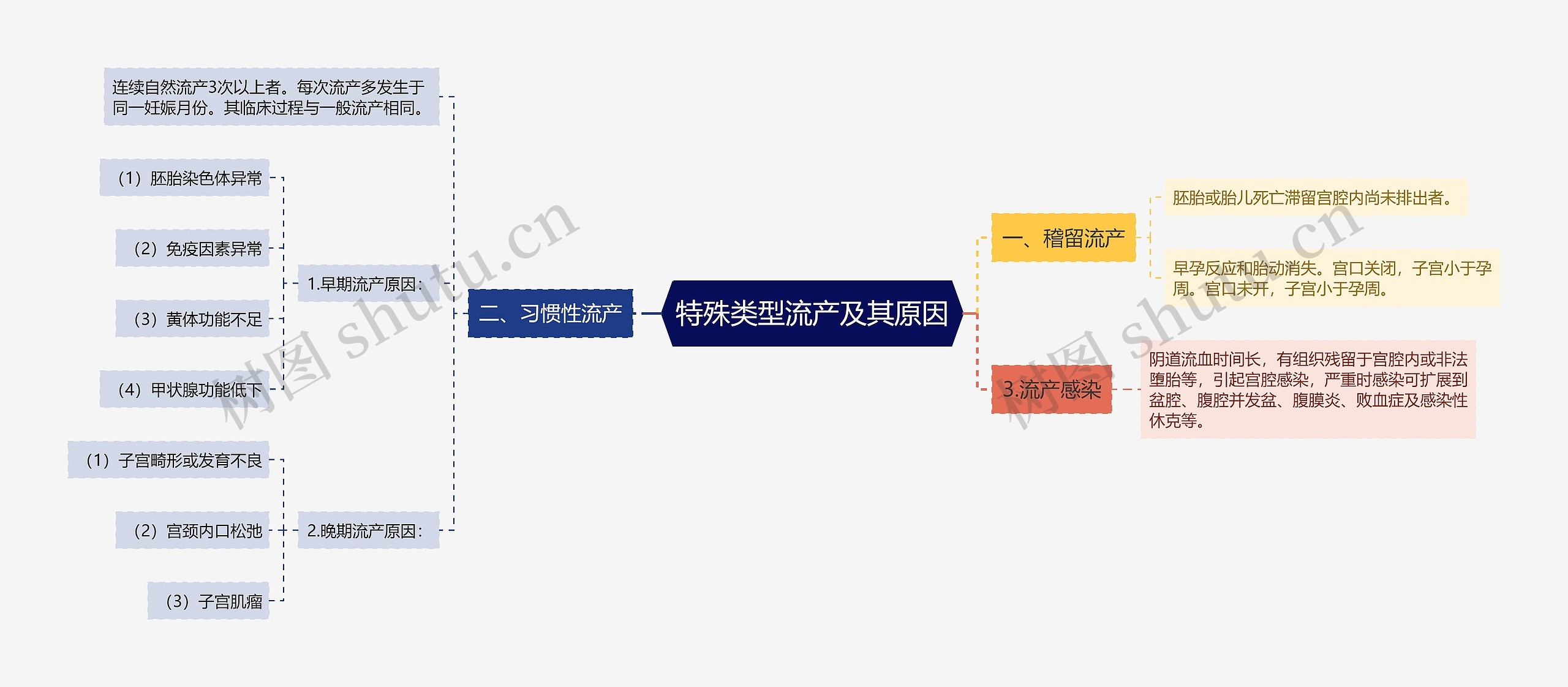 特殊类型流产及其原因思维导图