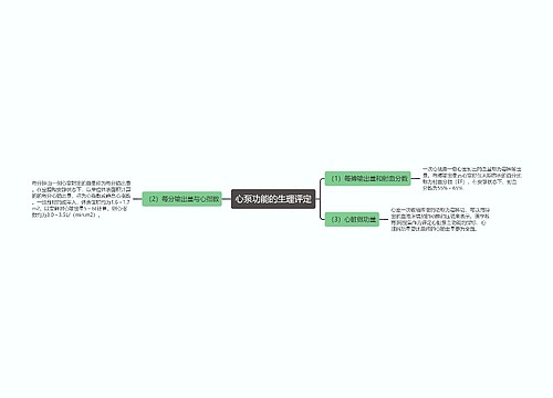心泵功能的生理评定