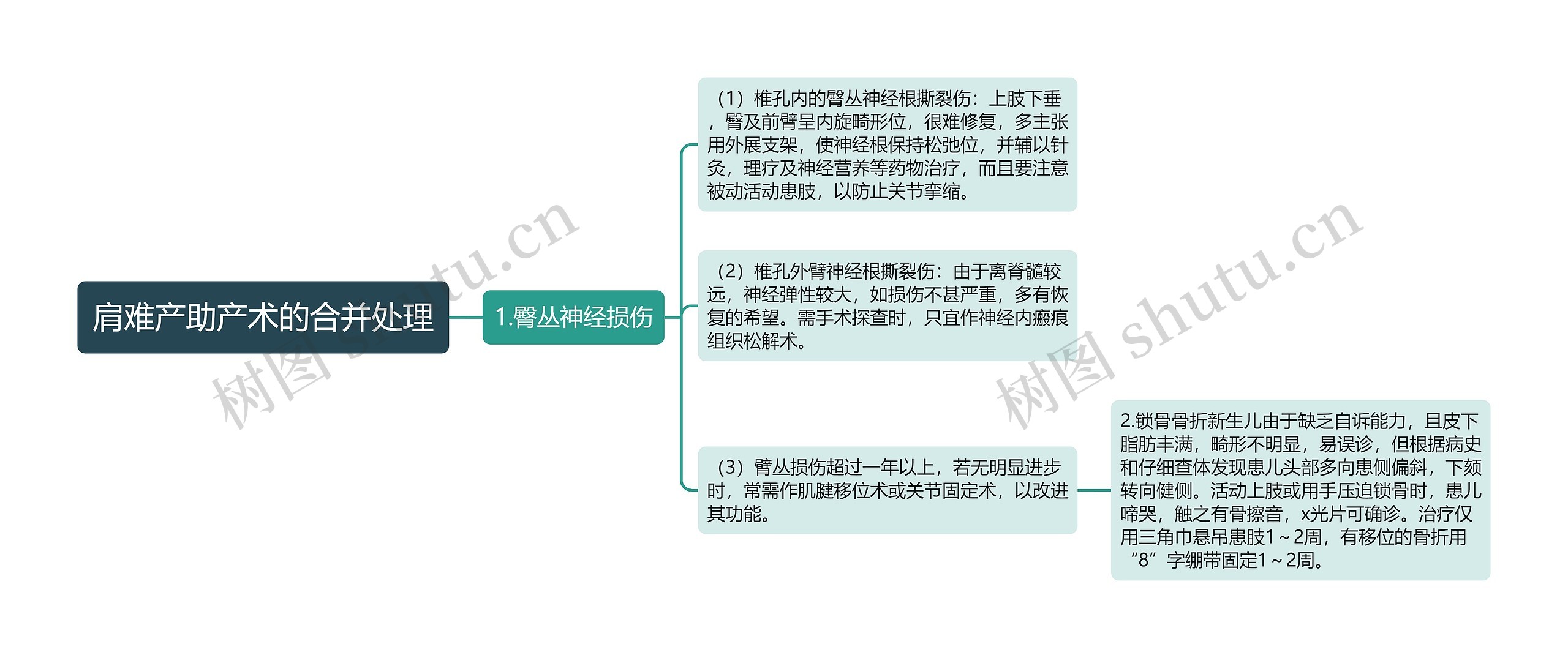 肩难产助产术的合并处理思维导图