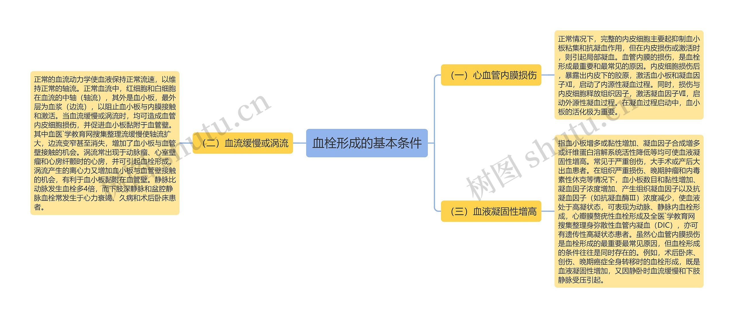 血栓形成的基本条件思维导图