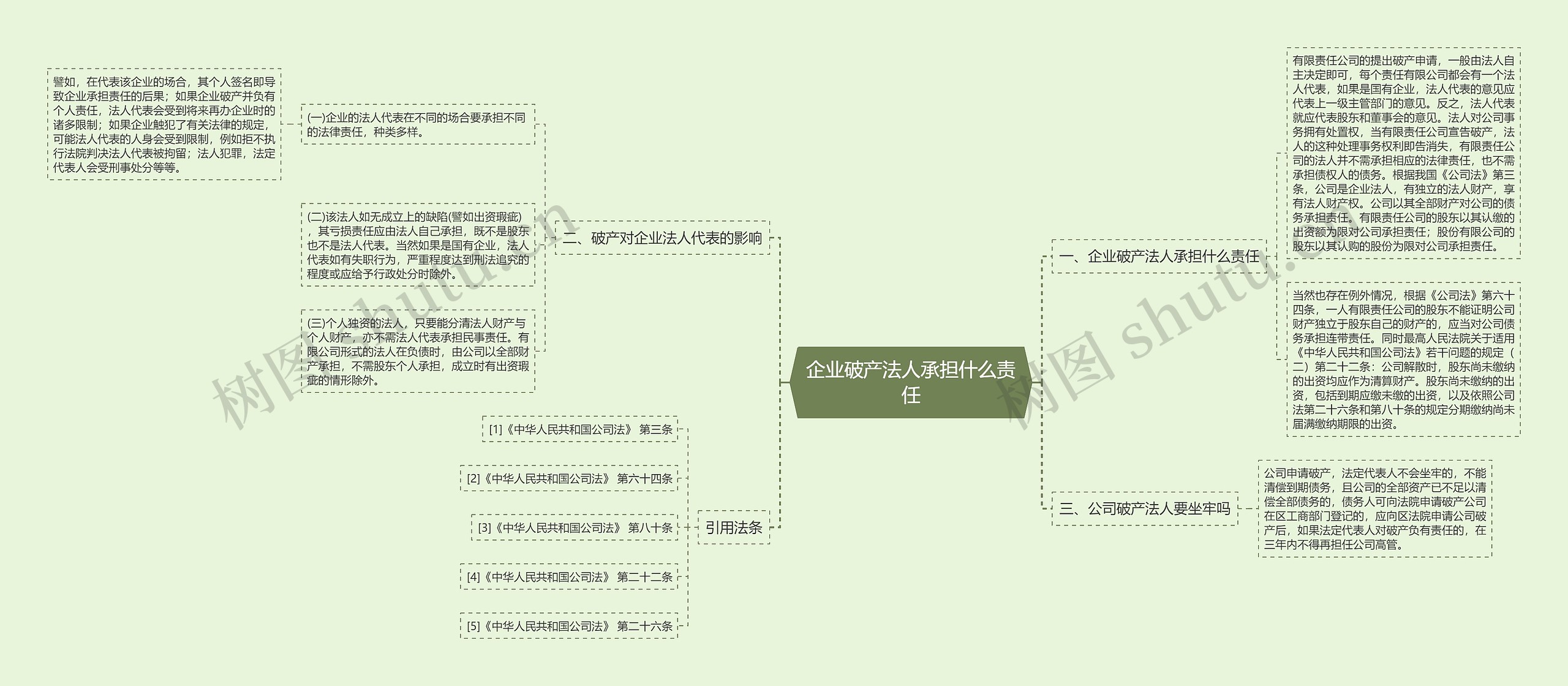 企业破产法人承担什么责任思维导图