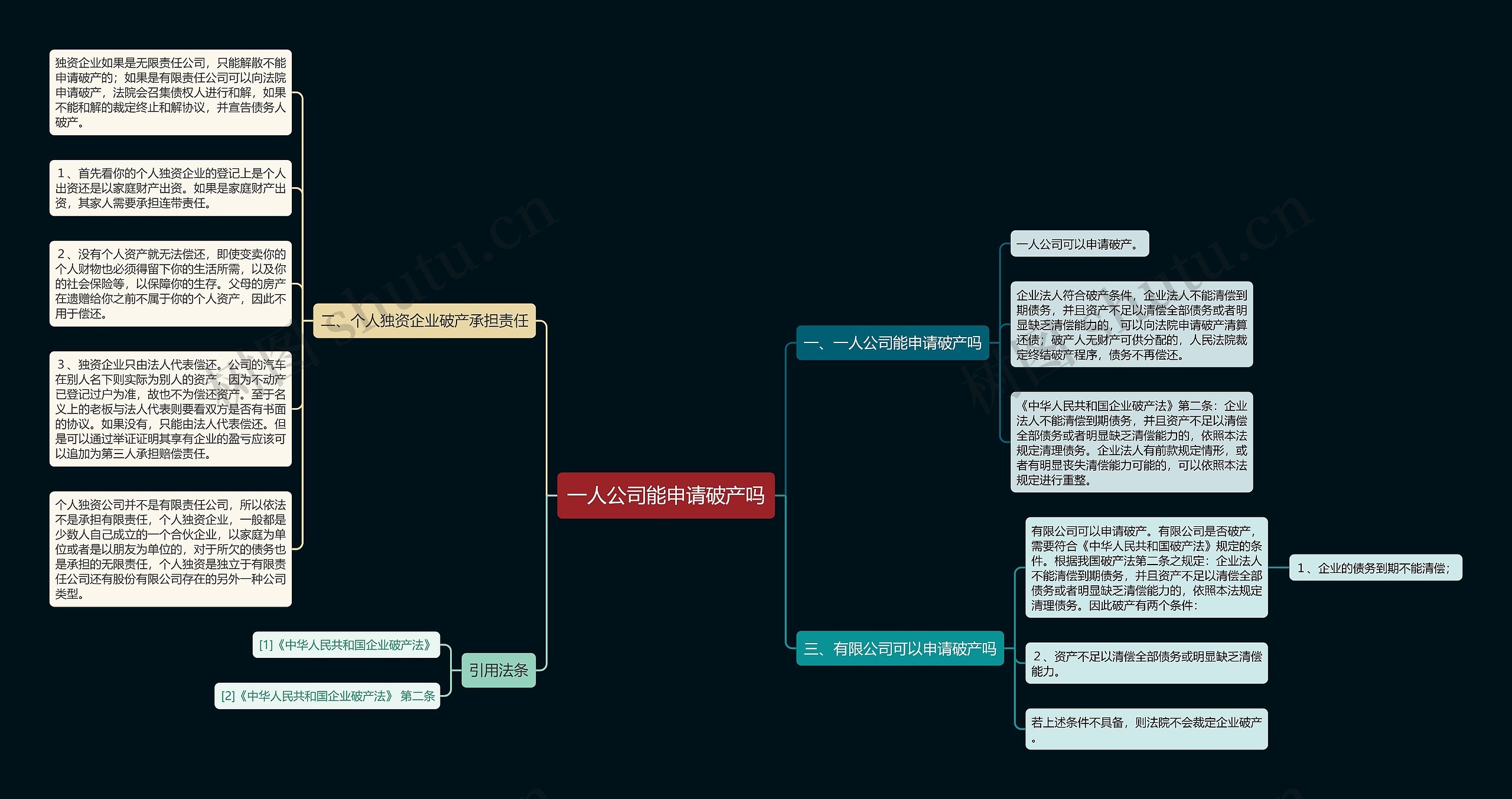 一人公司能申请破产吗思维导图