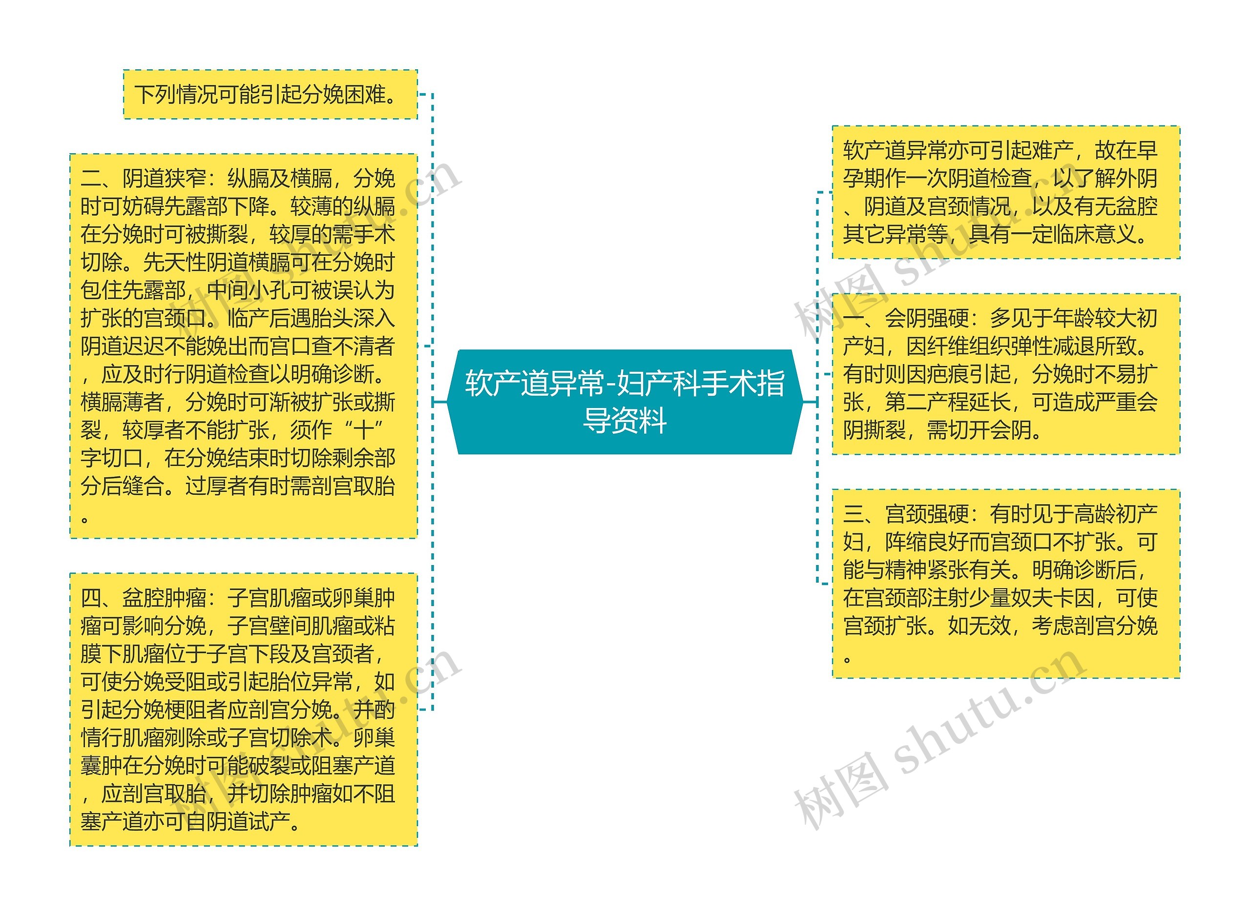 软产道异常-妇产科手术指导资料思维导图