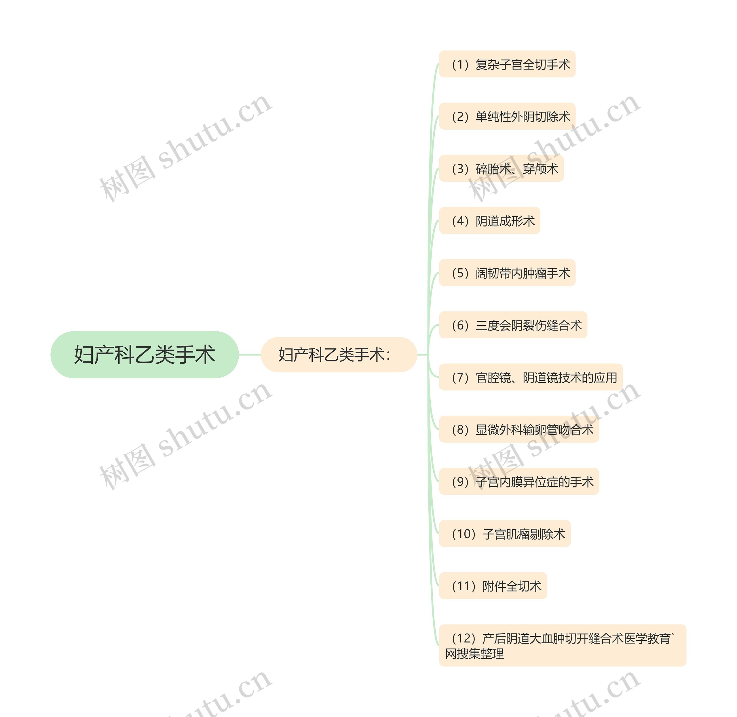 妇产科乙类手术思维导图