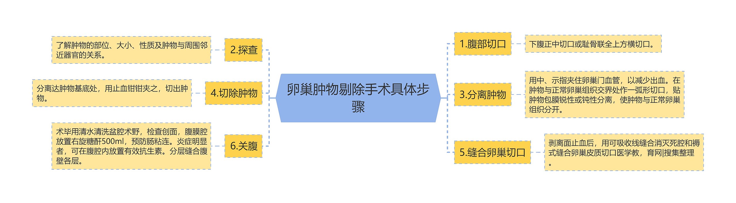 卵巢肿物剔除手术具体步骤思维导图