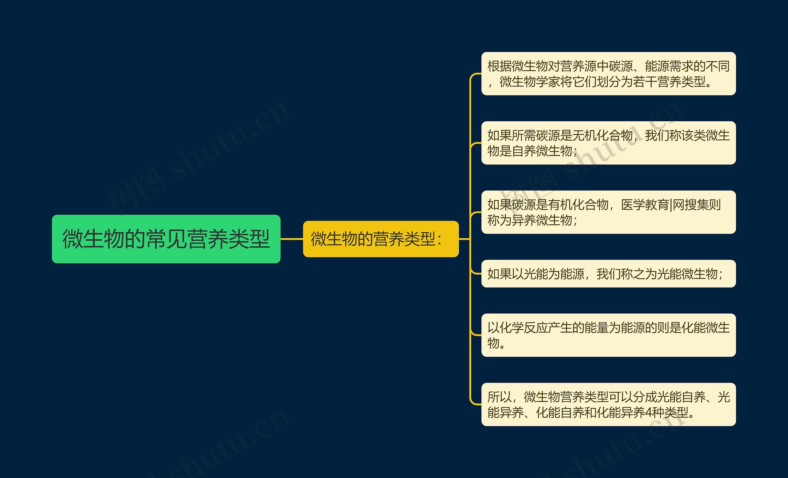 微生物的常见营养类型思维导图