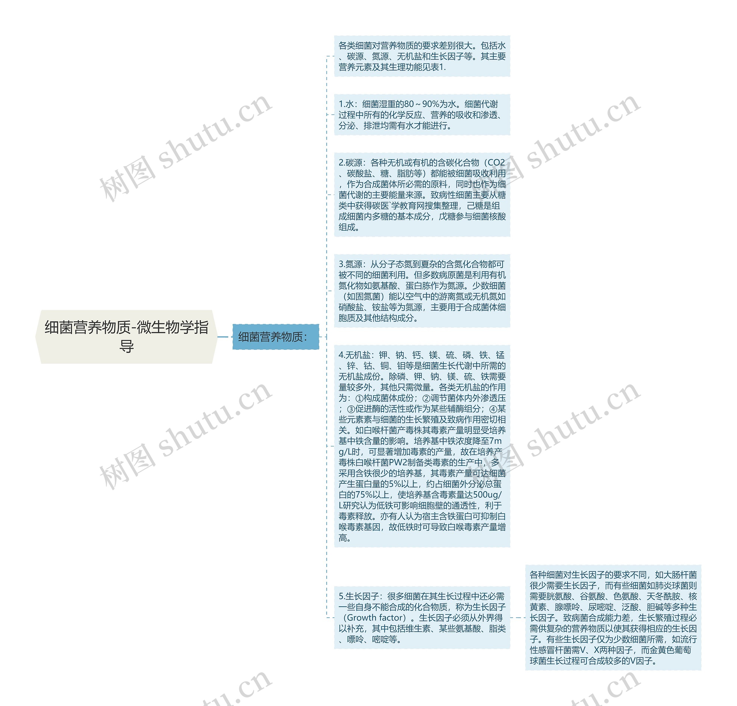 细菌营养物质-微生物学指导思维导图