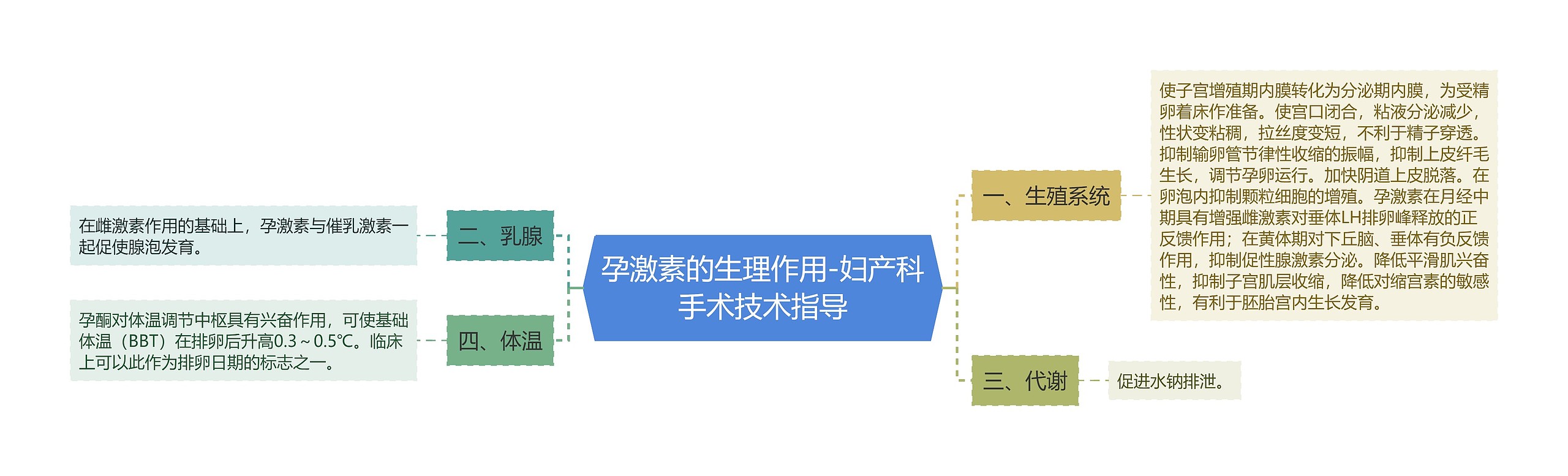 孕激素的生理作用-妇产科手术技术指导思维导图