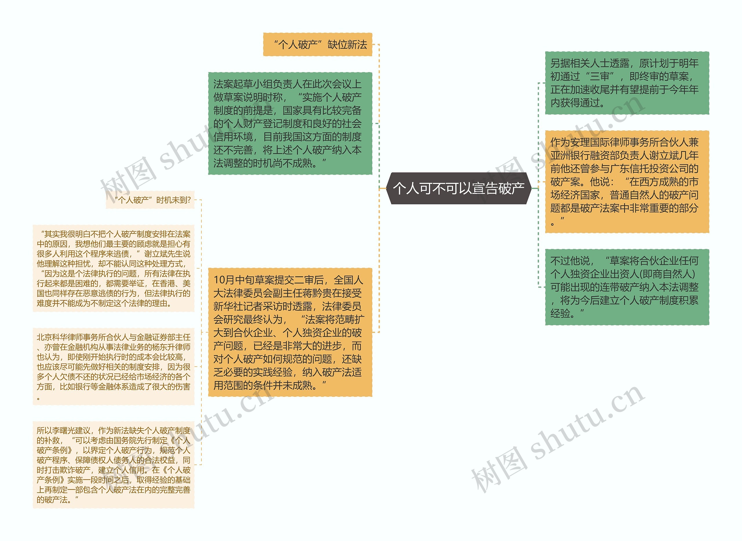 个人可不可以宣告破产思维导图