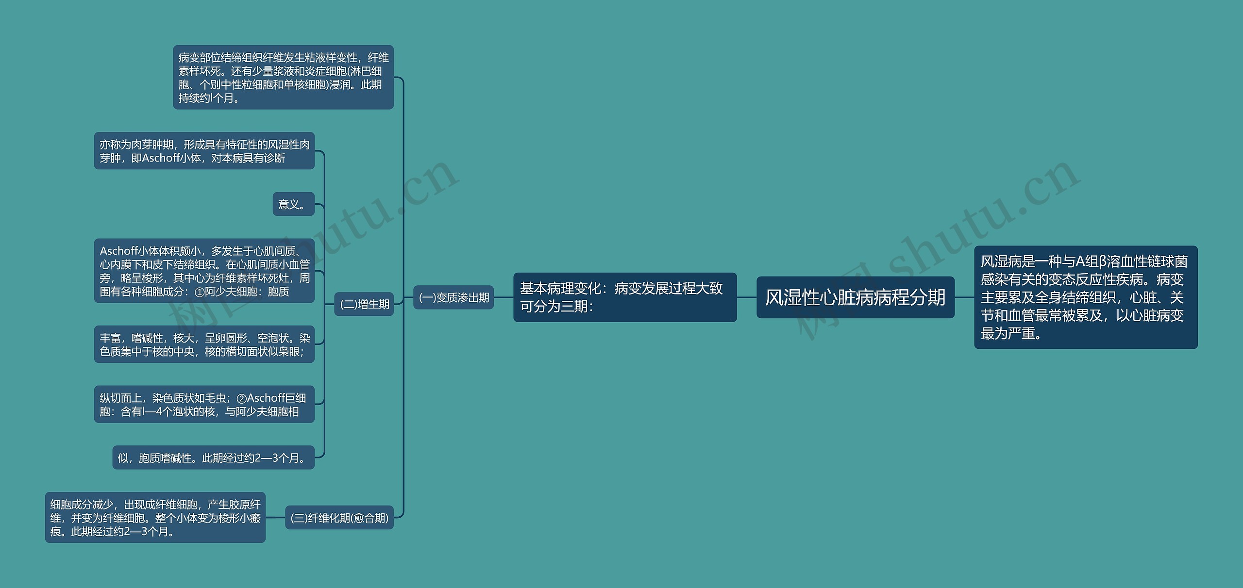 风湿性心脏病病程分期思维导图