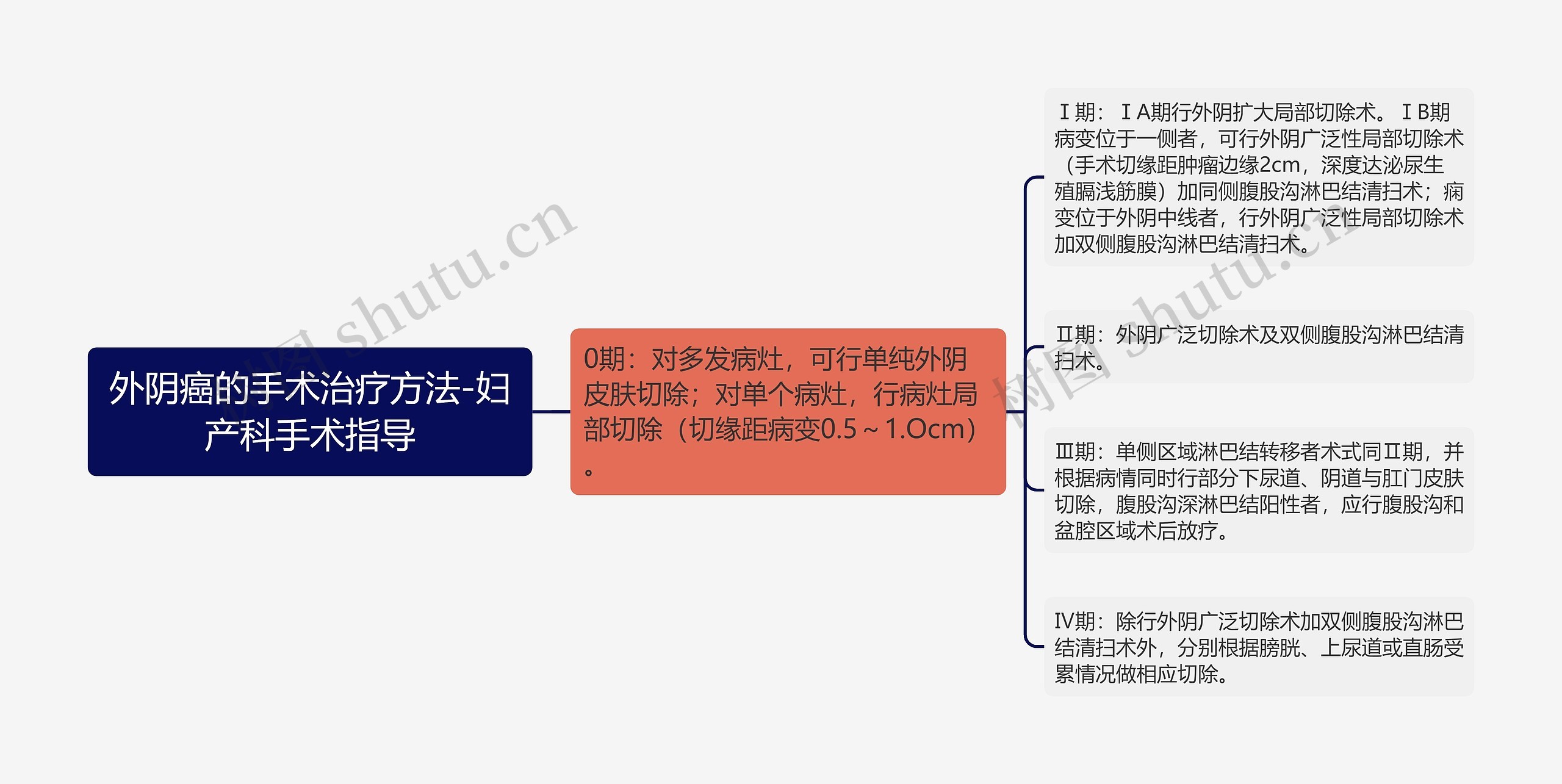 外阴癌的手术治疗方法-妇产科手术指导思维导图