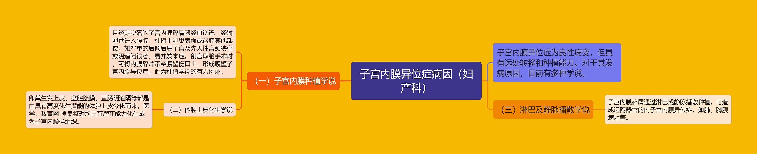 子宫内膜异位症病因（妇产科）思维导图