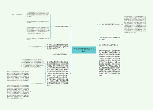 转让专利使用权属于什么收入