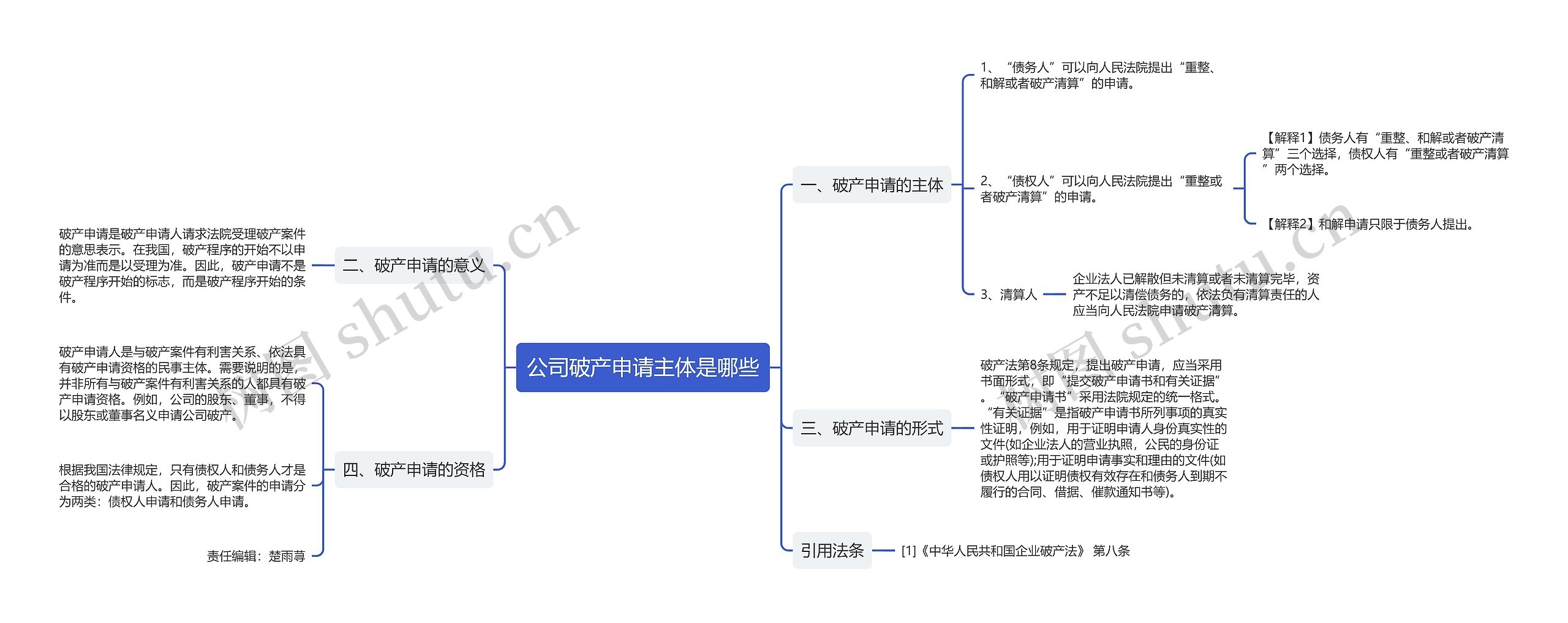 公司破产申请主体是哪些思维导图