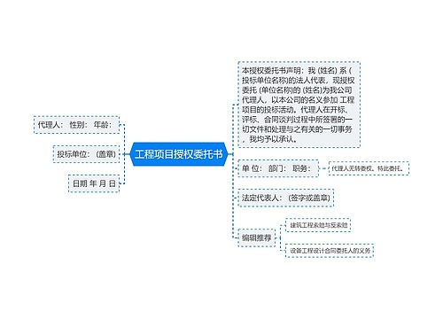 工程项目授权委托书