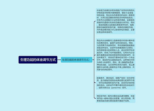 生理功能的体液调节方式