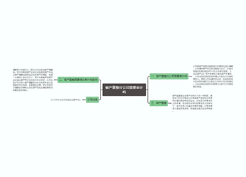 破产重整分公司需要审计吗