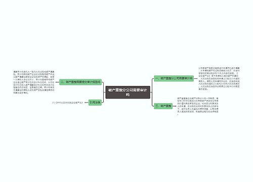 破产重整分公司需要审计吗